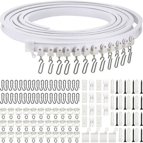5 Meters Bendable Ceiling Curved Curtain Track Flexible Ceiling Curtain Mount Soft Windows Curved Track For Curtain Rail With Track Curtain System Bed- (1/5)