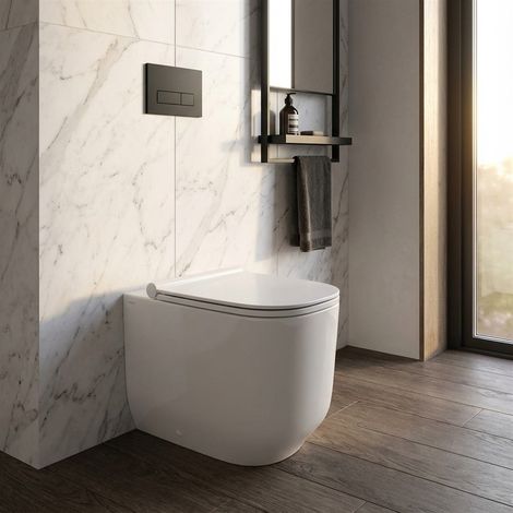 WC filomuro rimless con fissaggi nascosti scarico 4,5L biancO 36x56 cm – Alba  Ceramica Dolomite