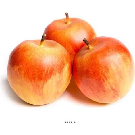 Pomme artificielle Jaune rouge X 3 Plastique soufflé D 80 mm