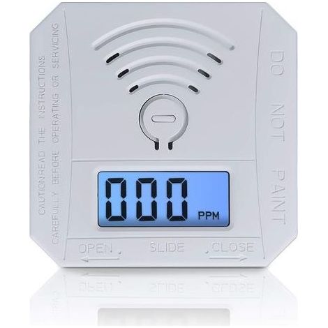 Détecteur de monoxyde de carbone, détecteur d'alarme de moniteur de gaz CO conforme aux normes UL 2034, capteur de CO avec affichage numérique LED pour la maison, le dépôt, alimenté par batterie (1/5)