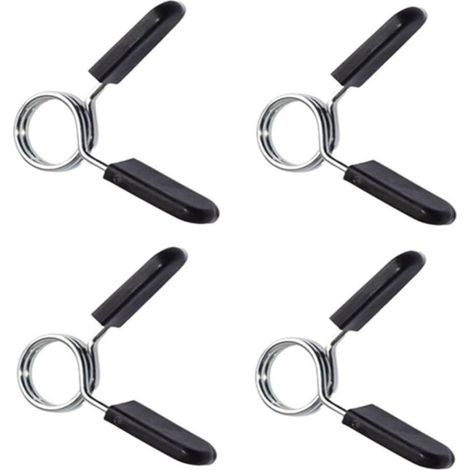 Lot de 4 Pinces à Ressort pour haltères, 25 mm, Pince à Ressort pour haltères, Pinces à Ressort, Pinces pour haltérophiles, entraînement de Force, Court, haltérophilie (1/4)