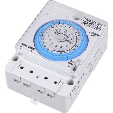 Minuteur mécanique précis, interrupteur de contrôle du temps portable et durable pour la cuisine (blanc 48 V CA/CC)-11X8.4X4cm-White (1/3)