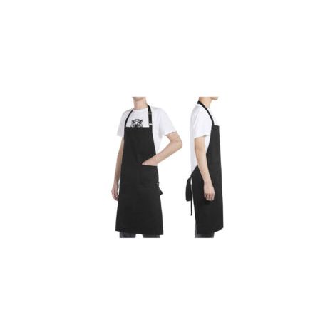 Tablier de cuisine noir avec poches – Tablier de chef pour usage quotidien (1/5)