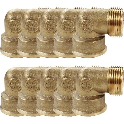 Lot de 10 Coudes Laiton Mâle/Femelle 3/4" (20/27) - Arcanaute (1/4)