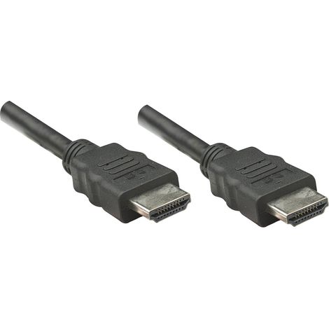 Câble de raccordement Manhattan HDMI Fiche mâle HDMI-A, Fiche mâle HDMI-A 1.00 m noir 323192 feuille de blindage, blind (1/4)