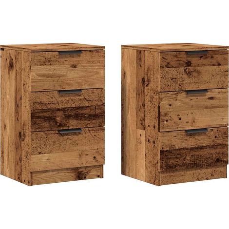 Maison Exclusive - Mesitas de noche 2 uds madera ingeniería envej
