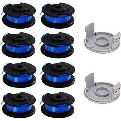 10er-Pack Ersatzspulen für 1/4-Zoll-Trimmer, kompatibel mit dem kabellosen One+ AC14RL3A Trimmer, 8 Spulen + 2 Trimmerkappen (1/4)
