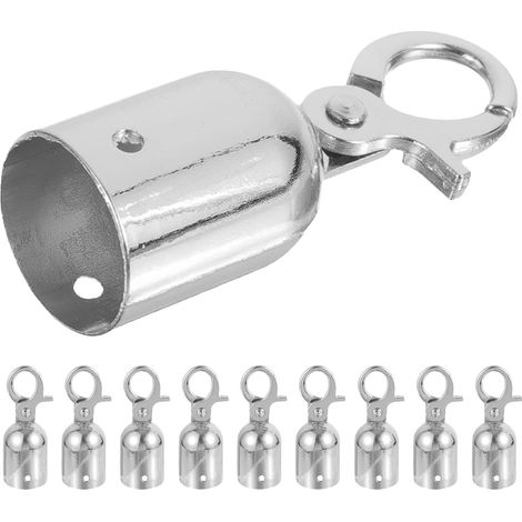 12 pièces Embouts de Corde Alliage avec Crochet Mousqueton Inox pour Barrières et Garde-corps Capuchons Métalliques Résistants pour Arrêt Cordon Sécurisant les Connexions Finition (1/5)