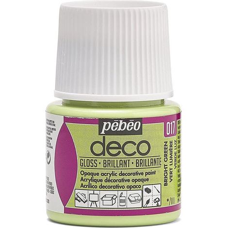 Peinture acrylique - Pébéo - P.BO Déco - Vert lumière - Brillant - 45ml (1/4)
