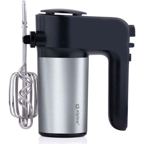 Sbattitore Elettrico 400W 6 Velocità + 2 Fruste e 2 Ganci Impastatore Cucina/Pasticceria Acciaio Inox/Abs Compact ALPINA (1/5)