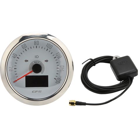 Compteur de vitesse GPS 0-160MPH écran LCD étanche IP67 rétroéclairage multicolore universel voiture bateau camping-car yacht blanc (1/5)