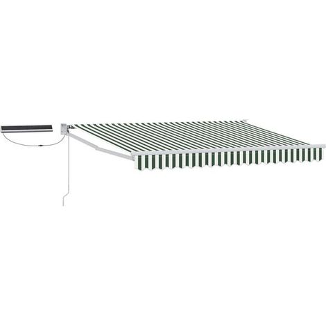 Store banne électrique rétractable, vert et blanc, 3 x 2,5 mètres (1/5)