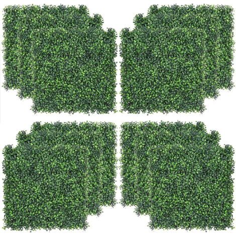 QORVA-Lot de 6 panneaux muraux en haie de buis artificiels 50 x 50 cm