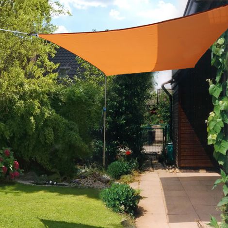 Sun Shade Sail Garden Patio Awning Canopy 98% UV Block Sunscreen Shelter Orange Square 5x5m (1/4)
