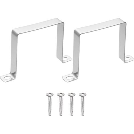 2Pcs Attache En Forme De U Pour Tube Carré, 90x90mm Support En U En Acier Inoxydable 304 Avec Vis Auto-Taraudeuses À Tête Phillips Pour Tuyaux Barres De Porte Garde-Corps Rails (1/5)