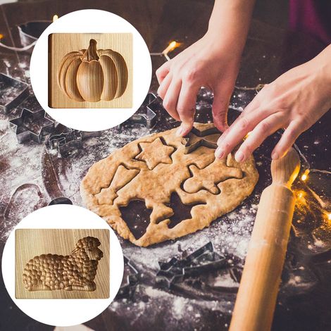 Emporte-pièces 3D pour biscuits, moule à biscuits en bois amusant en forme de citrouille et d'animal de Noël, idéal pour la cuisine et les loisirs créatifs. (1/5)