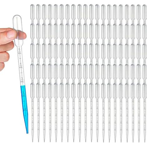 100 Pcs 5Ml Pipettes de Transfert en Plastique, Pipettes de Transfert en Plastique avec Graduation,Pipettes de Transfert de Jetables pour Outil de Maquillage de Pipette d'huile Essentielle (1/4)