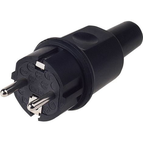 BACHMANN Vollgummi Stecker B/F, IP44, schwarz, 913.169
