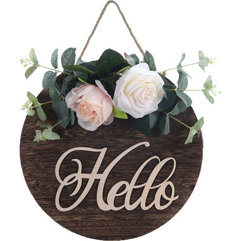 Panneau En Bois Ronde - Panneau D'accueil Pour Porte Intérieure - Décoration Murale Festive - Diamètre 30 Cm - 1 Pièce (1/4)