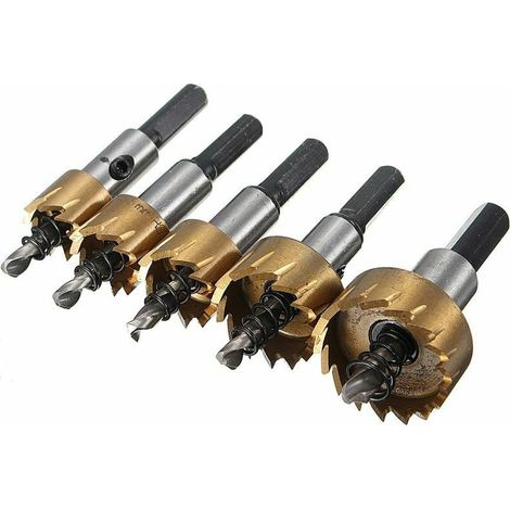 Green Mobility-5pcs Kit 16-30MM HSS Forets Scie Cloche Trou Fraise Perceuse Cobalt 6542 Haute Vitesse Acier Metal Bois Alliage (1/5)