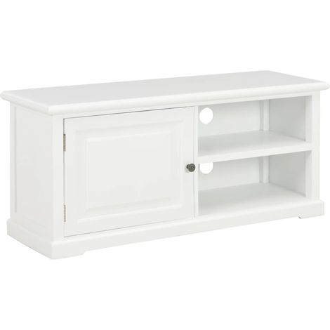 Mobile TV TV buffet dal design pratico bianco 90 cm in legno 2502118