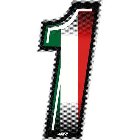 Numeri Slim Tricolore Italia, 100 mm - Numeri: 1