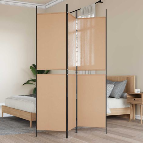 vidaXL Paravento a 3 pannelli Beige 150 x 200 cm Tessuto