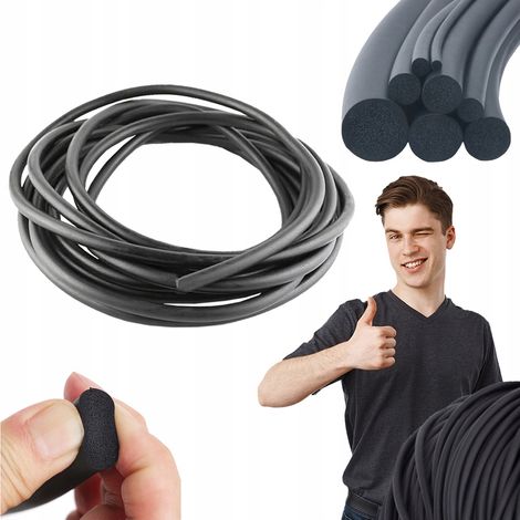 EPDM-Schnur, 12 mm Mikrogummidichtung, 20 Meter Schaumstoff, weich, porös (1/5)