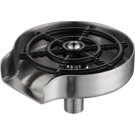 Lave-vaisselle à tasses automatique, robinet haute pression en acier inoxydable brossé noir, pour bar et café, sans nettoyage manuel, évier domestique. (1/4)