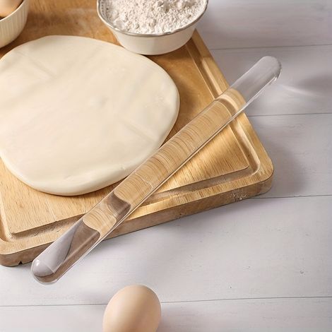 Rouleau à pâtisserie en acrylique antiadhésif pour pâte à sucre — Outil pour un étalage uniforme, un allié pratique en cuisine (1/5)