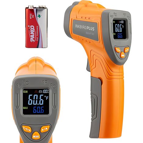 INKBIRD INK-IFT0 Thermomètre infrarouge Sans Contact -50-550℃ Thermomètre Laser Numérique Écran LCD Thermomètre Cuisine/Industrie (1/5)