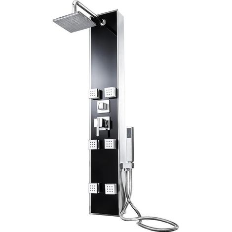Colonne de douche 6 jets massants, décontractant aluminium 120 cm (1/5)