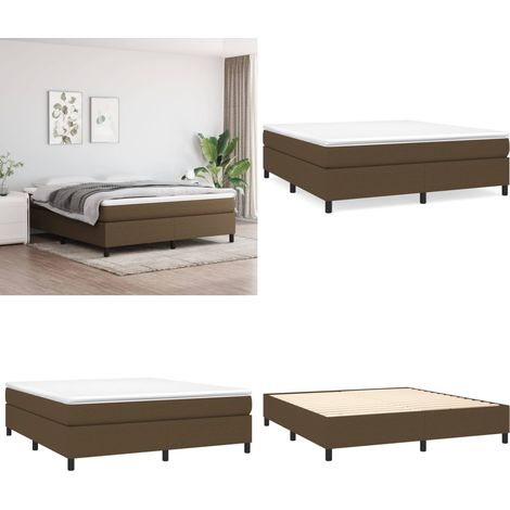 Bettgestell ohne Matratze Dunkelbraun 180x200 cm Stoff - Bettes Gestell - Doppelbett - Holzrahmen - Lattenrost - Massivholzbette - Home & Living