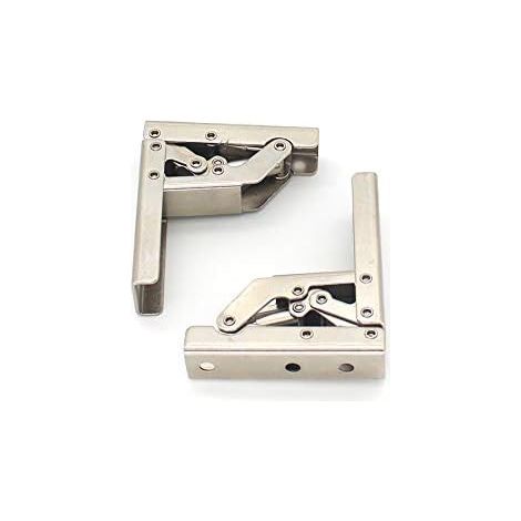 CSPARKV 2 paquetes de soportes de ángulo de 90 grados, soporte de exhibición plegable, soporte de puerta plegable, bisagra de estante, soporte oculto, marco de mesa, accesorios para muebles (2 piezas)