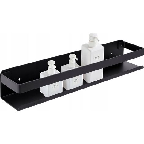 ESTANTERÍA DE BAÑO Y COCINA NEGRA COLGANTE DE ALUMINIO PARA DUCHA 40 cm