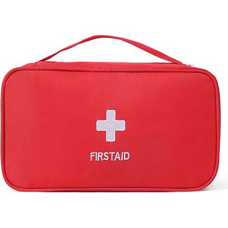 Trousse de premiers soins voyage portable Mini sac médical Sac de rangement pour sac médical vide, rouge (1/2)