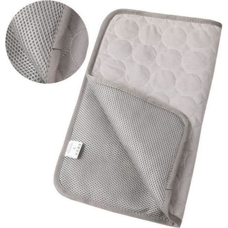 Tappetino rinfrescante per animali domestici - Grigio - Taglia XS (30x40 cm) - Tessuto in seta ghiaccio (1/4)