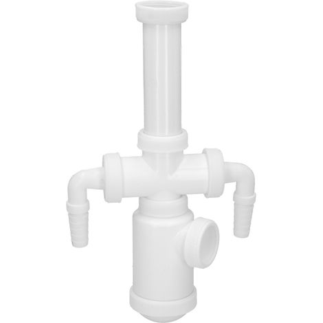 Ausziehbarer Flaschensiphon, 1 1/2" Auslass Ø 40 mm, 2 Waschmaschineneinlässe (1/5)