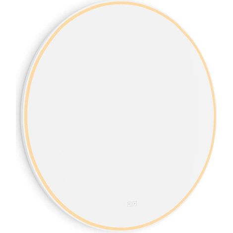 Nimco - Miroir avec éclairage LED, diamètre 90 cm, avec deux capteurs tactiles, blanc mat ZPB 28003RVX-05 (1/5)