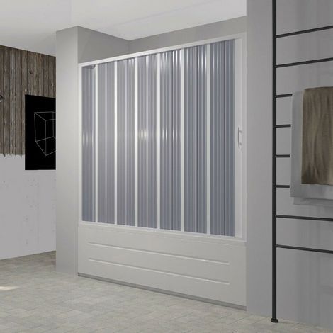 Forte – Pare-baignoire pliante en pvc blanc 170 cm – Hauteur 150 cm – Ouverture latérale – Résine anticalcaire – Installation rapide