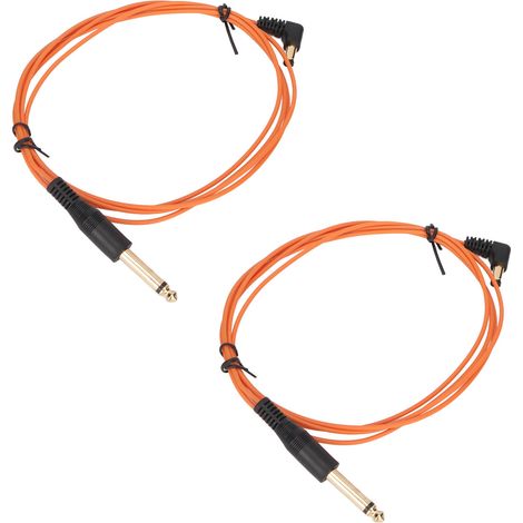 Câble de connexion pour machine à tatouage 1,8 m, 2 pièces avec connecteur DC coudé, transmission stable, diamètre 2,2 mm, couleur orange vif (1/5)
