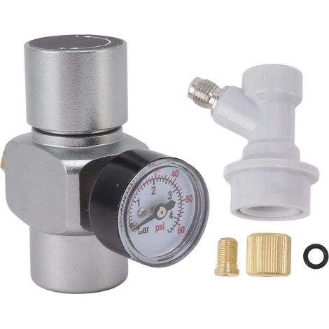 Soupape de réduction de pression d'eau 0-60PSI, régulateur en acier inoxydable, tuyau multifonctionnel pour brassage à domicile (1/5)