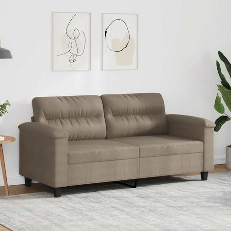 2-Sitzer-Sofa Taupe 140 cm Mikrofasergewebe