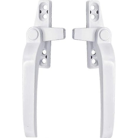 Poignées de fenêtre - Paire de poignées de fenêtre universelles blanches de remplacement en aluminium, pour ouverture à droite/gauche, avec L (1/5)