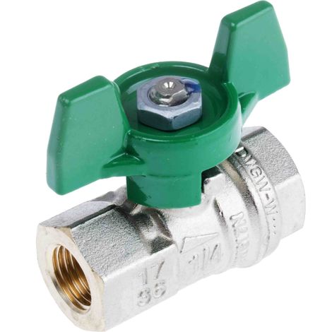 Robinet à boisseau sphérique manuel en Laiton Poignée Vert 2 voies ( Prix pour 1 ) (1/2)