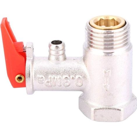 SJLERST Valve de sécurité 1/2", 0,9 MPa Valve en laiton nickelé pour chauffe-eau (1/5)