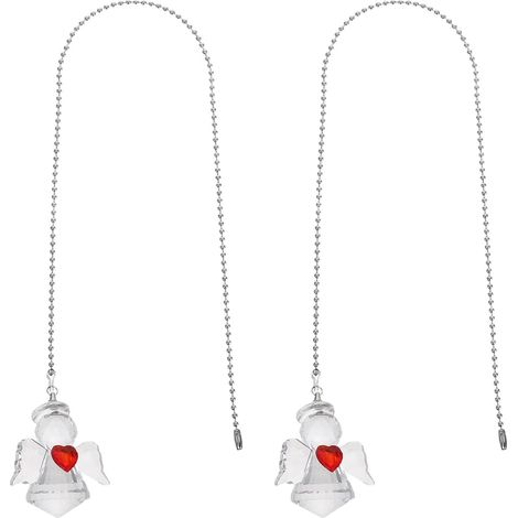 2 Pièces Chaînette de ventilateur de plafond Ange Cristal Extension de cordon décorative, facile à installer, pour ventilateur de plafond et éclairage de salle de bain (1/5)