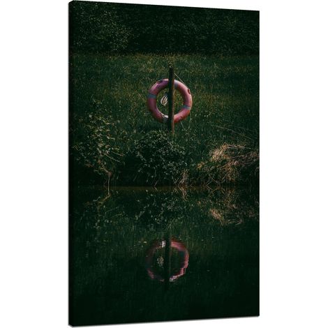 Leinwanddruck Natur Dunkler See 70x120 cm