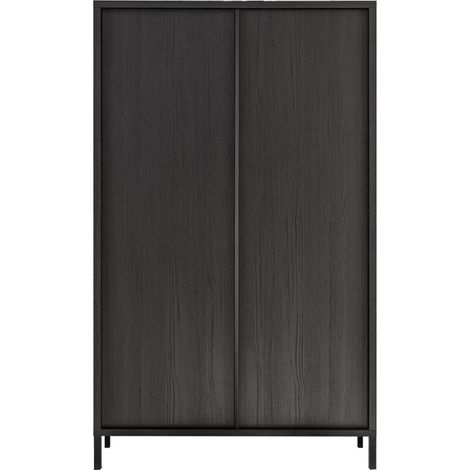 Buffet Design mit 2 Türen aus Holz, Kollektion IRON. Farbe Schwarzeiche