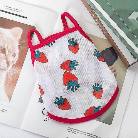 Chaleco de verano para perros lindos, camiseta para perros con estampado de frutas, ropa para perros, camiseta transpirable para cachorros, disfraz fresco para perros pequeños, ropa para mascotas 1 (1/5)